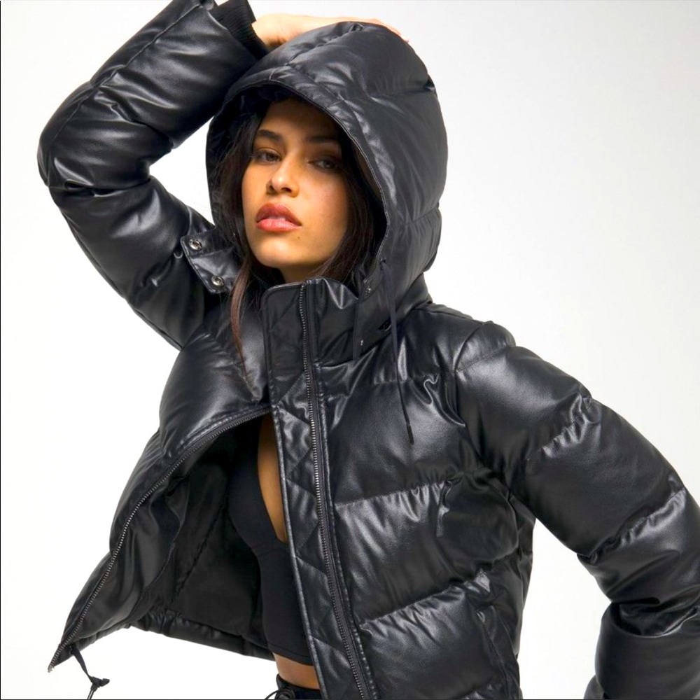 Good American Faux Leather Puffer sz M/2